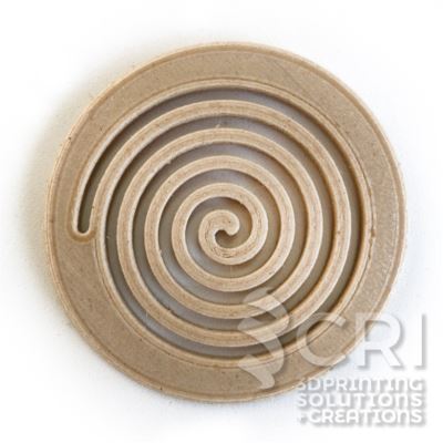 Sottobicchiere Spirale Wood stampa 3d